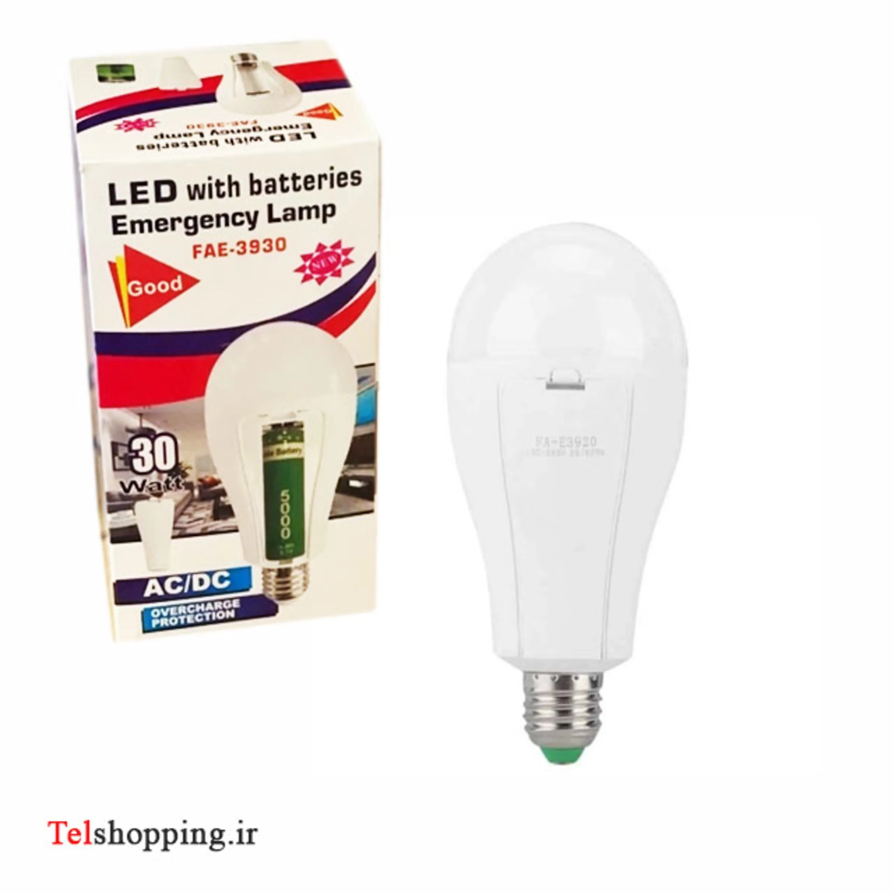 لامپ اضطراری شارژی سرپیچی 30 وات مدل FA3930